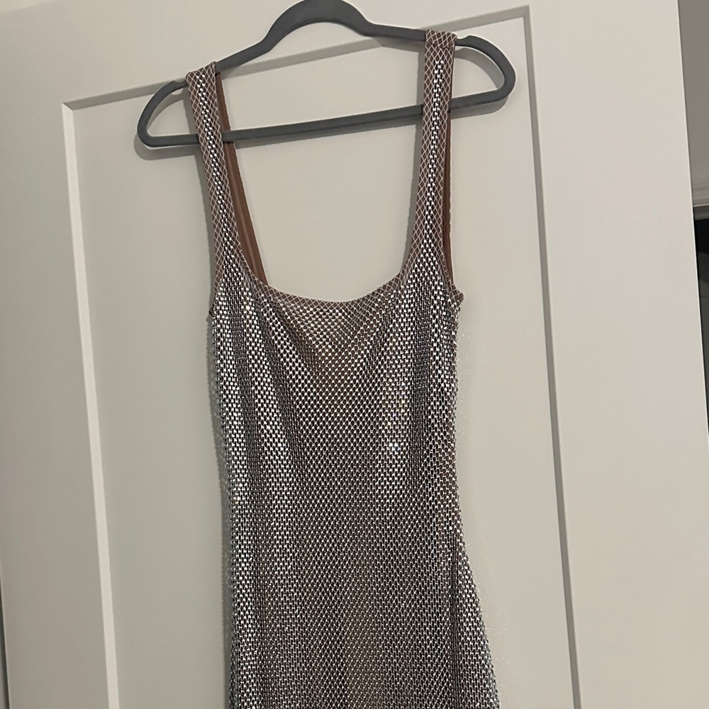 Elegant Silver and Black Women's Dress